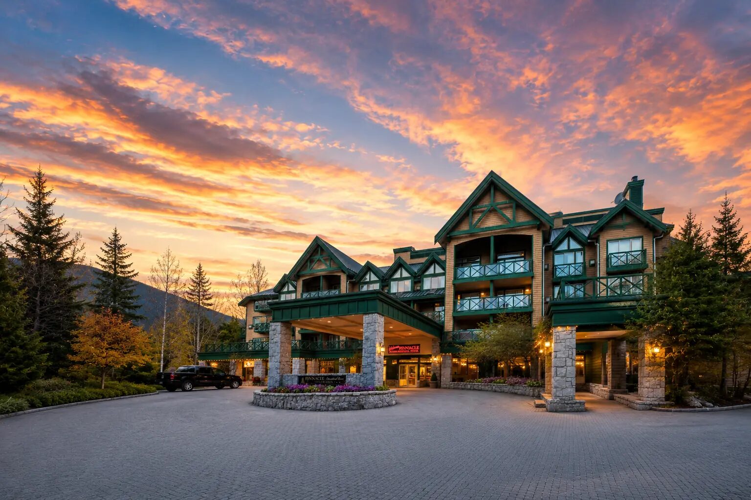Pinnacle Hotel Whistler Village exterior in Whistler Village